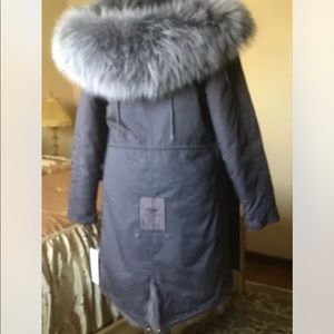 Jane & Tash bespoke parka . Size M. Real Fox Hood . raccoon fur interior .UK